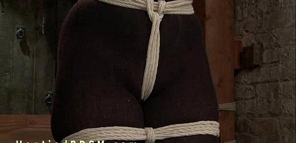  Bound in breast hair elbow crotch rope